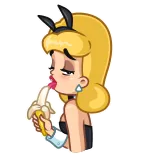 🍌 donna, cartone animato, banana, playboy, coniglio, bionda, mangiare telegram sticker