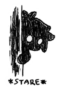 👀 *STARE* wpatrywanie się, podglądanie, straszny, sylwetka, kreskówka telegram sticker