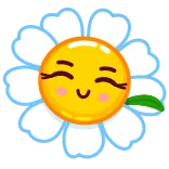 👋 bunga, daisy, imut, bahagia, kartun whatsapp sticker