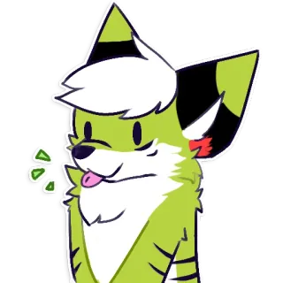 😛 furry, animale, cartone animato, personaggio, cane, neon, carino, sticker telegram sticker