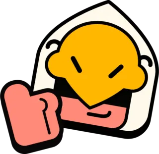 😁 화난, 캐릭터, 만화, 가리키는, 일러스트 telegram sticker