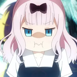 💜 Chika Fujiwara Love is War аниме, манга, Чика Фудзивара, Любовь это война, милый, каваи, злой telegram sticker