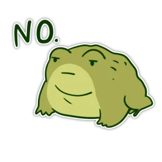 😒 NO. frog, toad, no, rejection, meme, funny, cute telegram sticker