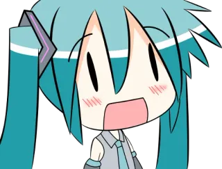 😃 Hatsune Miku Anime, Vocaloid, Miku, Chibi, Lindo, Japonés, Kawaii telegram sticker