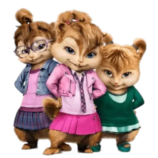 👱‍♀ Chipettes chipmunks, dessin animé, Alvin, couinant, filles telegram sticker
