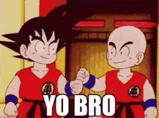 😂 Goku Dragon Ball YO BRO 动漫, 卡通, 朋友, 问候 whatsapp sticker