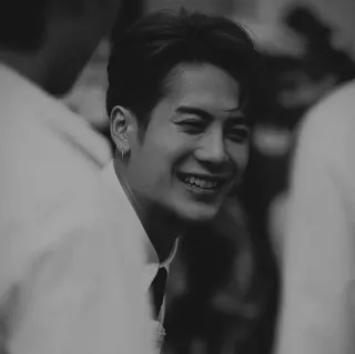 ™ man, smile, portrait, person, black and white telegram sticker