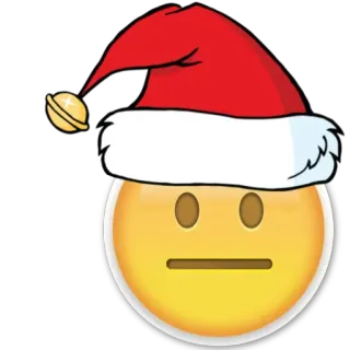 😐 emoji, natal, chapéu, papai noel, festivo, inverno, celebração telegram sticker