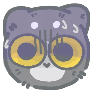 😰 кот, животное, каваий, милый, стикер, мультфильм, выражение whatsapp sticker