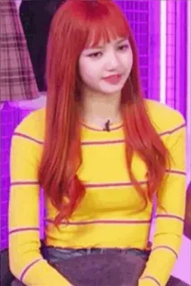 🍊 Lisa kpop, lisa, blackpink, zangeres, vrouw, meisje, beroemdheid, rood haar telegram sticker