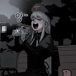 ⛓ 앙 - アニメ, 女性, 軍服, 食事, 公園, イラスト telegram sticker