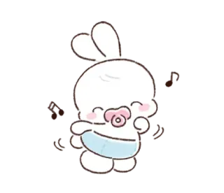 🐰 Hase, niedlich, Cartoon, Baby, Schnuller, Tier telegram sticker