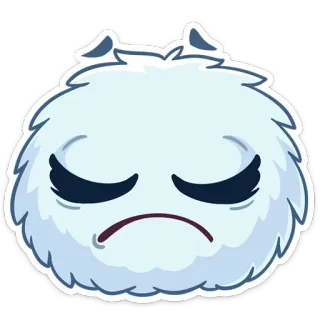 😣 可爱, 表情符号, 悲伤, 毛茸茸, 怪物 telegram sticker