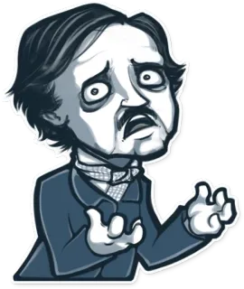 😱 Edgar Allan Poe auteur, poe, écrivain, gothique, littérature telegram sticker