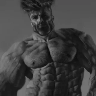 💪 GigaChad Meme, Chad, Muskulös, Mann, Bodybuilder whatsapp sticker
