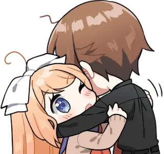 🤗 abraço, anime, chibi, fofo, carinho, amizade, amor telegram sticker