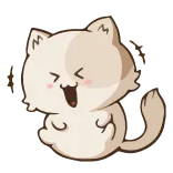 😆 chat, mignon, kawaii, autocollant, dessin animé, joyeux, animal telegram sticker