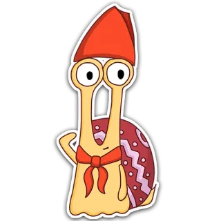 👌 caracol, desenho animado, animal, chapéu vermelho, gravata borboleta, engraçado telegram sticker