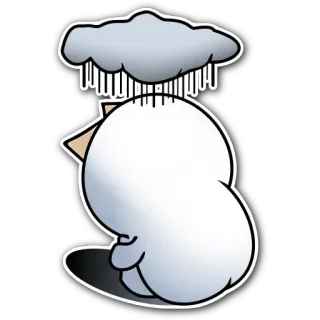 😣 chat, triste, pluie, nuage, mignon whatsapp sticker