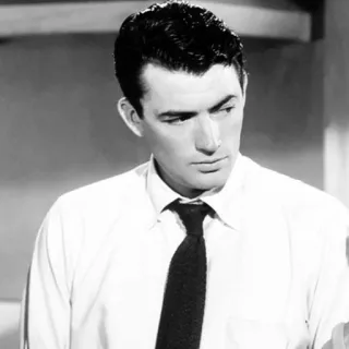 〰 Gregory Peck Schauspieler, Mann, Schwarzweiß, Porträt, Filmklassiker, Hollywood whatsapp sticker