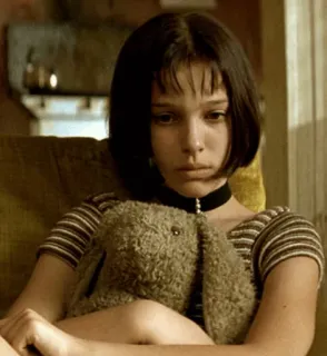 😔 Mathilda Lando Léon: The Professional film, Mathilda, Léon, Natalie Portman, film, personnage telegram sticker
