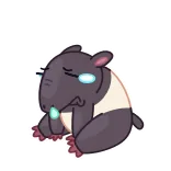 😢 tapir, animal, dibujo animado, mamífero, lindo telegram sticker