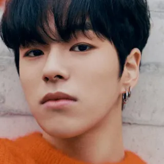 ☹️ portrait, homme, coréen, boucles d'oreilles, gros plan, personne telegram sticker