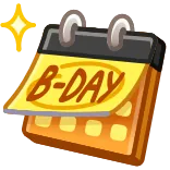 π B-DAY verjaardag, kalender, feest, party, evenement, datum telegram sticker