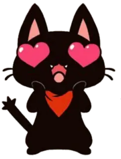 😍 gato, amor, olhos de coração, animal, adesivo, fofo telegram sticker