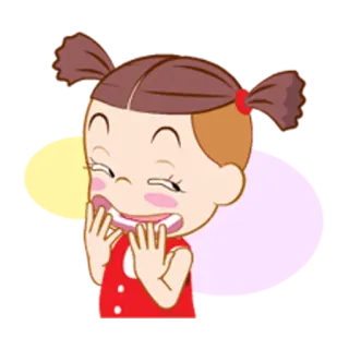 😁 Cartoon, Mädchen, Fröhlich, Sticker, Niedlich, Heiter telegram sticker