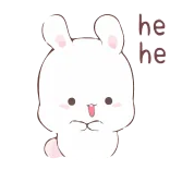 😅 hehe 토끼, 귀여운, 카와이, 행복한 telegram sticker