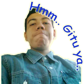 😐 Hmm.. Gitu Ya.. hmm, así, sí, pensativo, expresión, persona, sticker telegram sticker