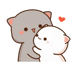 😘 gatto, cartone animato, carino, amore, cuore, amicizia telegram sticker