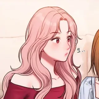 🥀 오.. mujer, pelo rosa, dibujo animado, anime telegram sticker