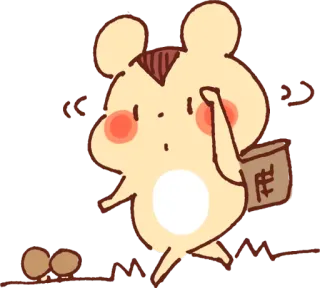 🍄 Kreskówka, Zwierzę, Słodkie, Naklejka, Mysz, Postać telegram sticker