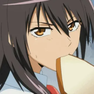 🎀 Anime, Mädchen, Essen, Brot telegram sticker