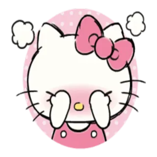 😶 Hello Kitty mignon, kawaii, dessin animé, personnage, chaton, rose, Sanrio telegram sticker