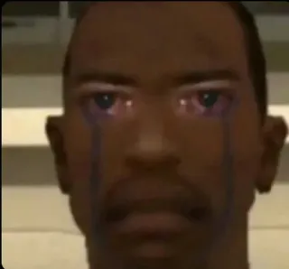 🤯 CJ Grand Theft Auto CJ, Grand Theft Auto, crying, sad, video game, character telegram sticker