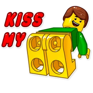 🍑 KISS MY lego, pocałunek, kreskówka telegram sticker