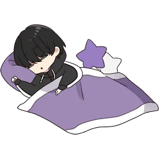 🥱 durmiendo, anime, chibi, lindo, cama, almohada whatsapp sticker