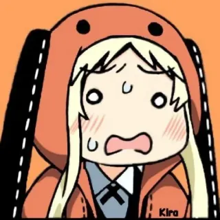 🥺 Kira anime, cartoon, cute, nervous, sweat, embarrassed, bunny telegram sticker
