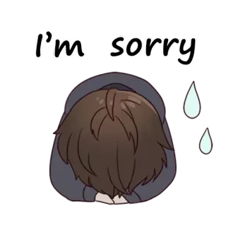 🙏 I'm sorry apology, sad, cartoon, emotional, sorry telegram sticker