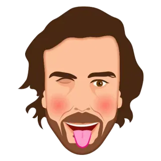 😜 Gesicht, Zunge, Zwinkern, Porträt, Cartoon, Humor, Emoji telegram sticker