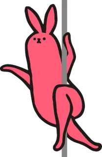 😀 Hase, Kaninchen, Stange, Tanzen, Rosa, Süß whatsapp sticker