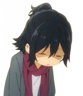 🙁 Miyamura Izumi Horimiya Anime, Mangá, Fofo, Rubor, Triste telegram sticker