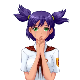 😢 Anime, Chorando, Menina, Triste, Implorando telegram sticker