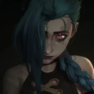 ❄️ Jinx Arcane 징크스, 아케인, 리그 오브 레전드, 캐릭터, 파란 머리 telegram sticker