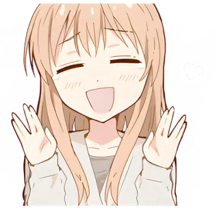 🤗 애니메이션, 행복, 소녀, 귀여운, 하트 telegram sticker
