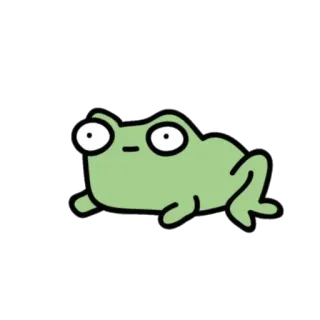 👀 ếch, hoạt hình, động vật, lưỡng cư, xanh lá, dễ thương, hài hước telegram sticker