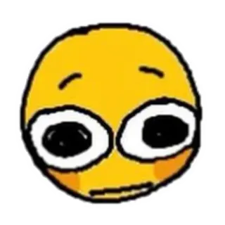 😳 表情符号, 黄色, 脸, 卡通, 表情 telegram sticker